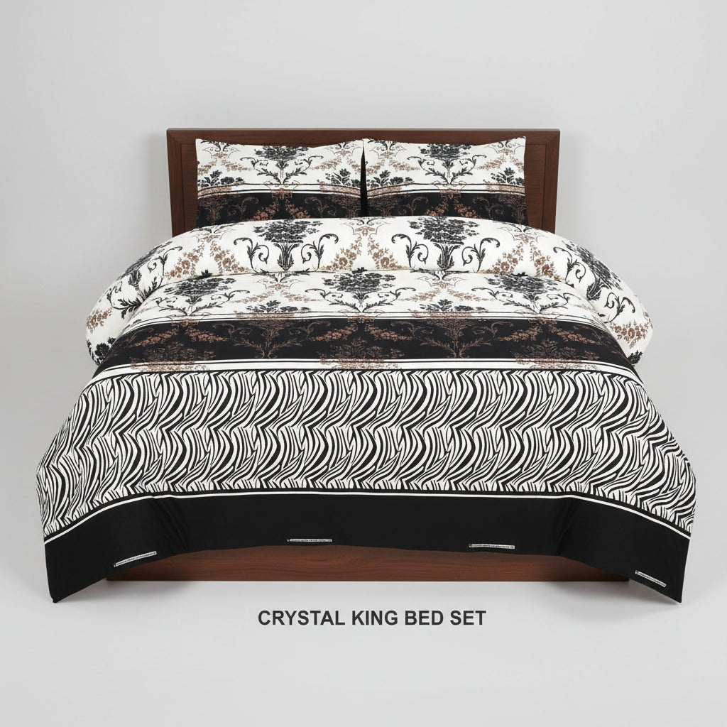 Crystal Bed Sheet-King Size-3Pcs-Design-121