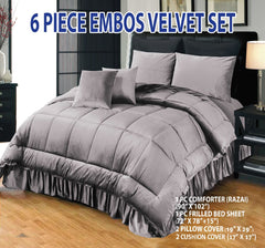 6 PCS Bridal Velvet Razai Set-Design-528