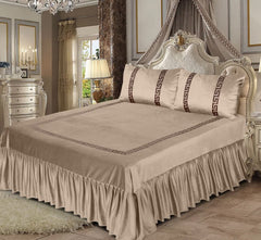 3PC Embossed Velvet Aplic Bridal Bedset Design-504
