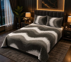 Bubble Stripe Fleece Bed Sheet