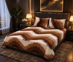 Bubble Stripe Fleece Bed Sheet
