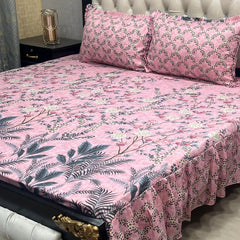 Cotton Frill 3pc Bedsheet Design-1002
