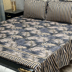 Cotton Frill 3pc Bedsheet Design-1007