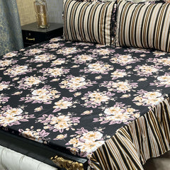 Cotton Frill 3pc Bedsheet Design-1009