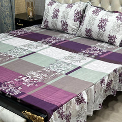 Cotton Frill 3pc Bedsheet Design-1014