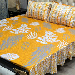Cotton Frill 3pc Bedsheet Design-1015