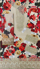 3 PIECE UNSTITCHED LAWN SUIT COLLECTION 2025 (Crimson) Design-#18