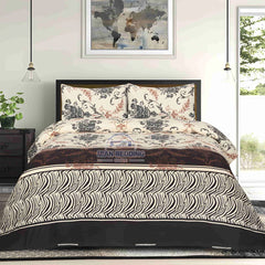 Crystal King Size Bed Sheet Set-3Pcs-Design-126