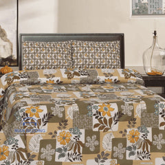 Crystal King Size Bed Sheet Set-3Pcs-Design-138