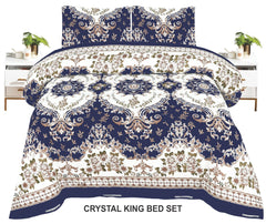 Crystal King Size Bed Sheet Set-3Pcs