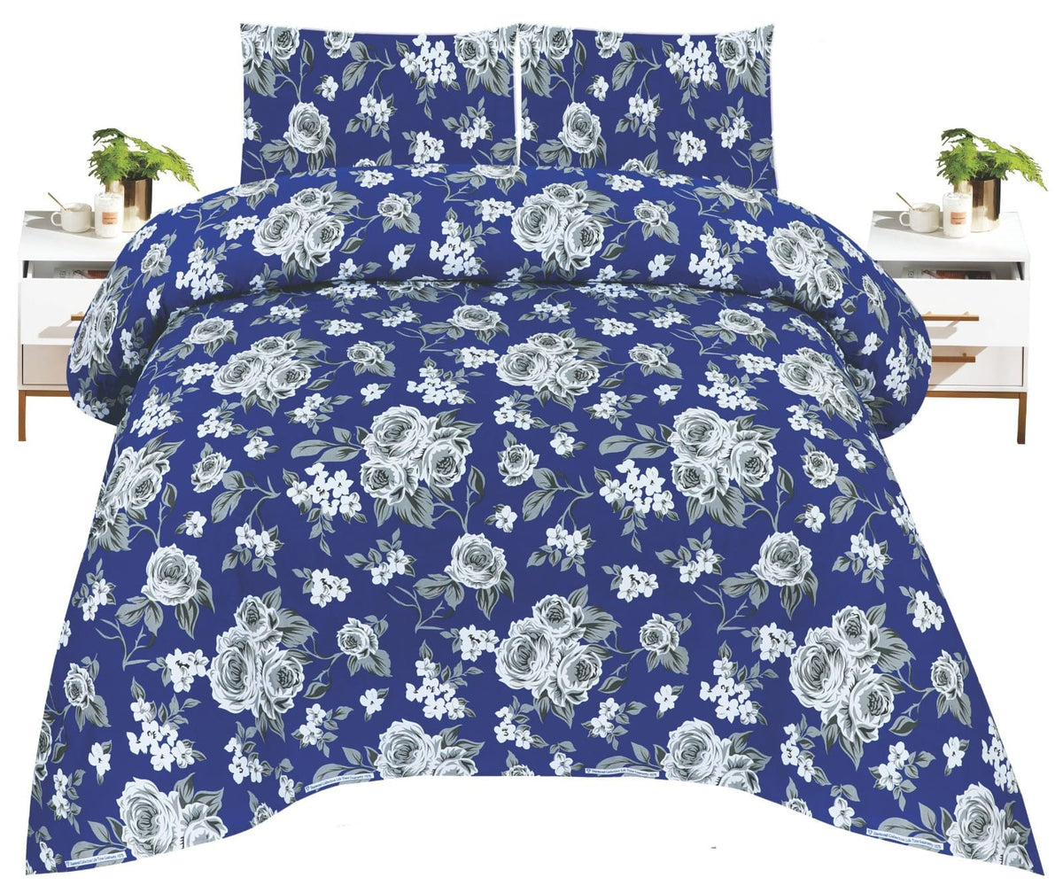 Crystal King Size Bed Sheet Set-3Pcs-Design-115