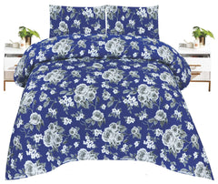 Crystal King Size Bed Sheet Set-3Pcs-Design-115