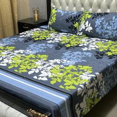 Crystal King Size Bed Sheet Set-3Pcs-Design-125