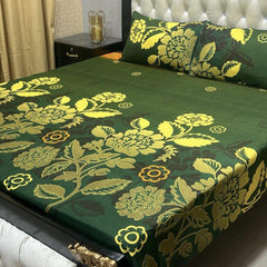 Crystal King Size Bed Sheet Set-3Pcs-Design-136