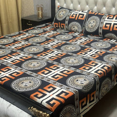 Crystal King Size Bed Sheet Set-3Pcs-Design-134