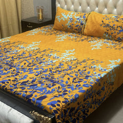 Crystal King Size Bed Sheet Set-3Pcs-Design-133