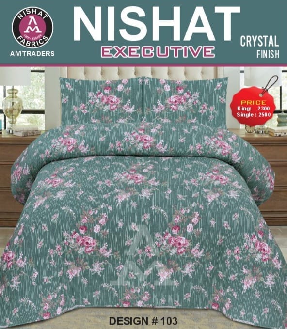 Crystal Bed Sheet-King Size-3Pcs-Design-121