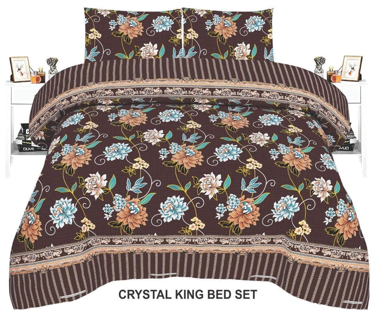 Crystal King Size Bed Sheet Set-3Pcs