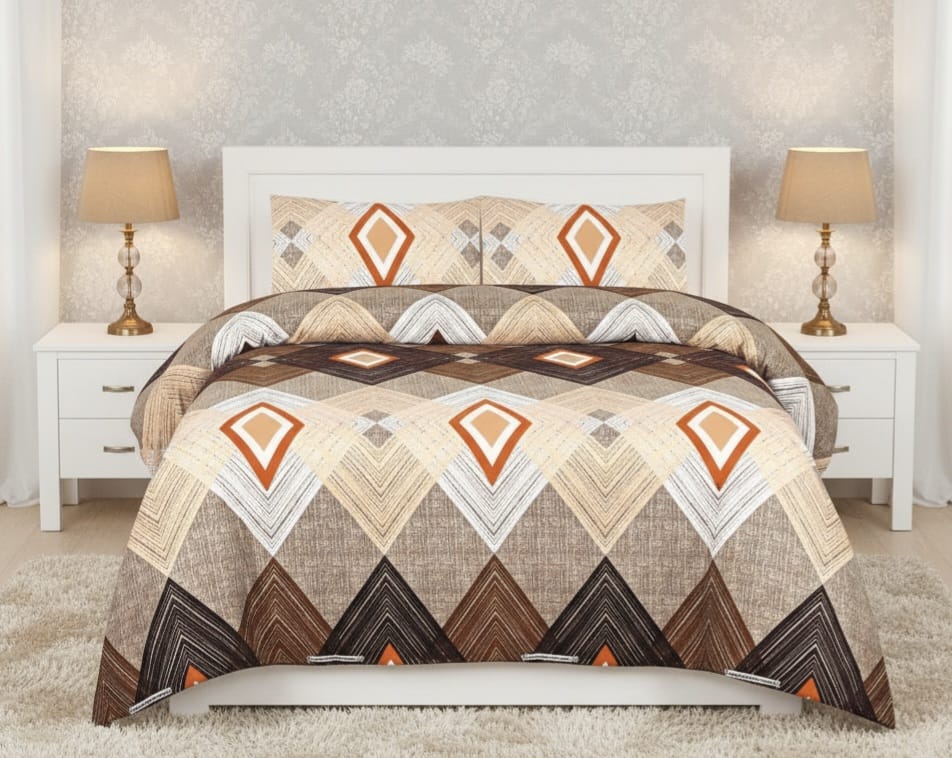 Crystal King Size Bed Sheet Set-3Pcs