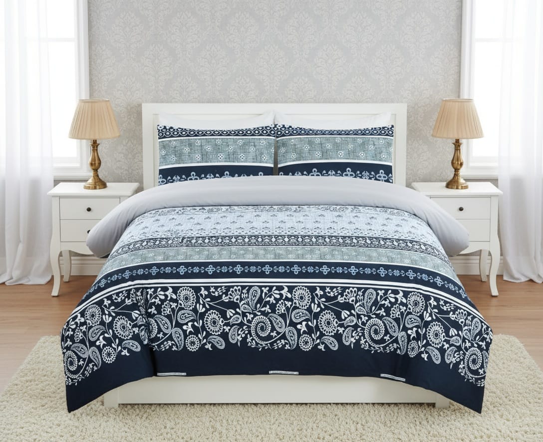 Crystal King Size Bed Sheet Set-3Pcs