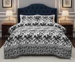 Crystal King Size Bed Sheet Set-3Pcs-Design-115