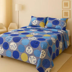 Crystal King Size Bed Sheet Set-3Pcs-Design-134