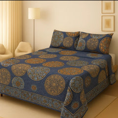 Crystal King Size Bed Sheet Set-3Pcs-Design-134