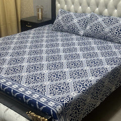 Crystal King Size Bed Sheet Set-3Pcs-Design-131