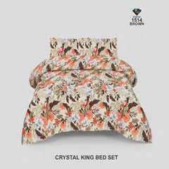 Crystal King Size Bed Sheet Set-3Pcs-Design-113