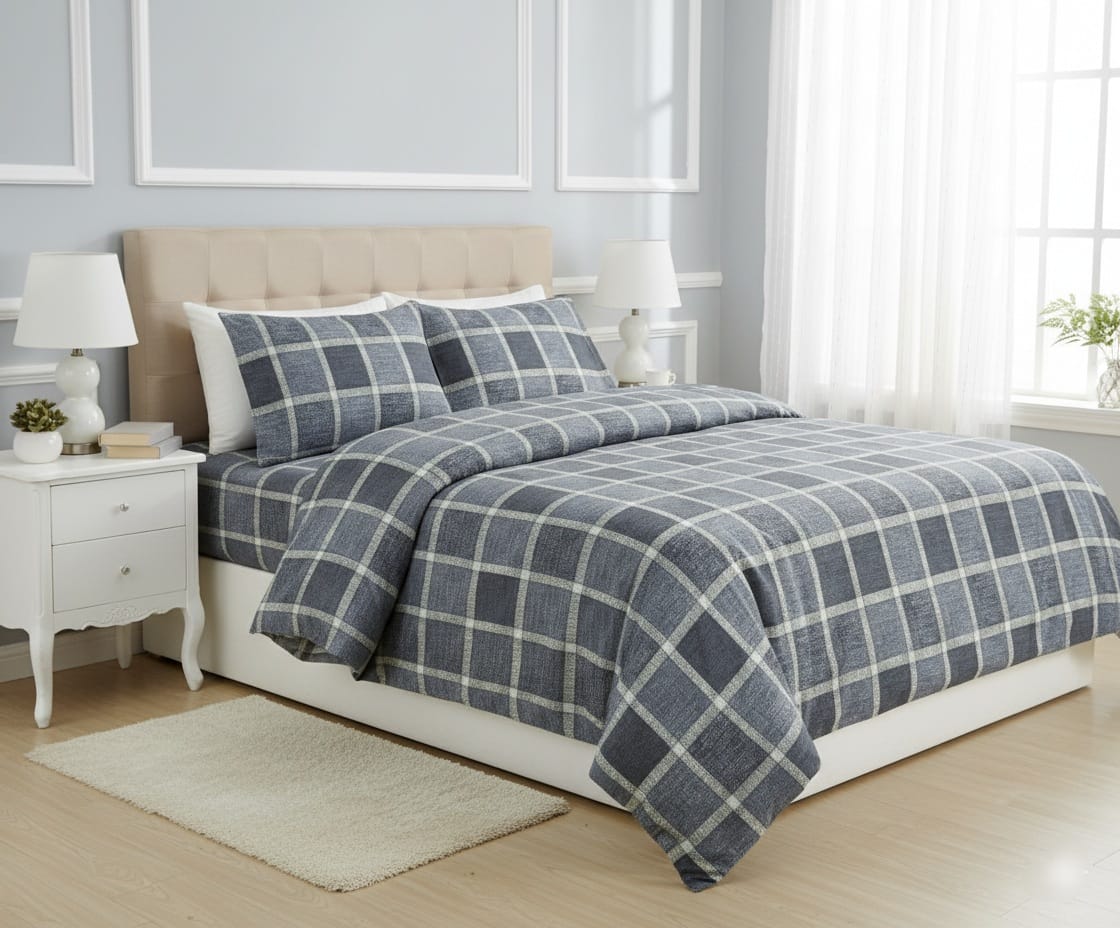 Crystal King Size Bed Sheet Set-3Pcs