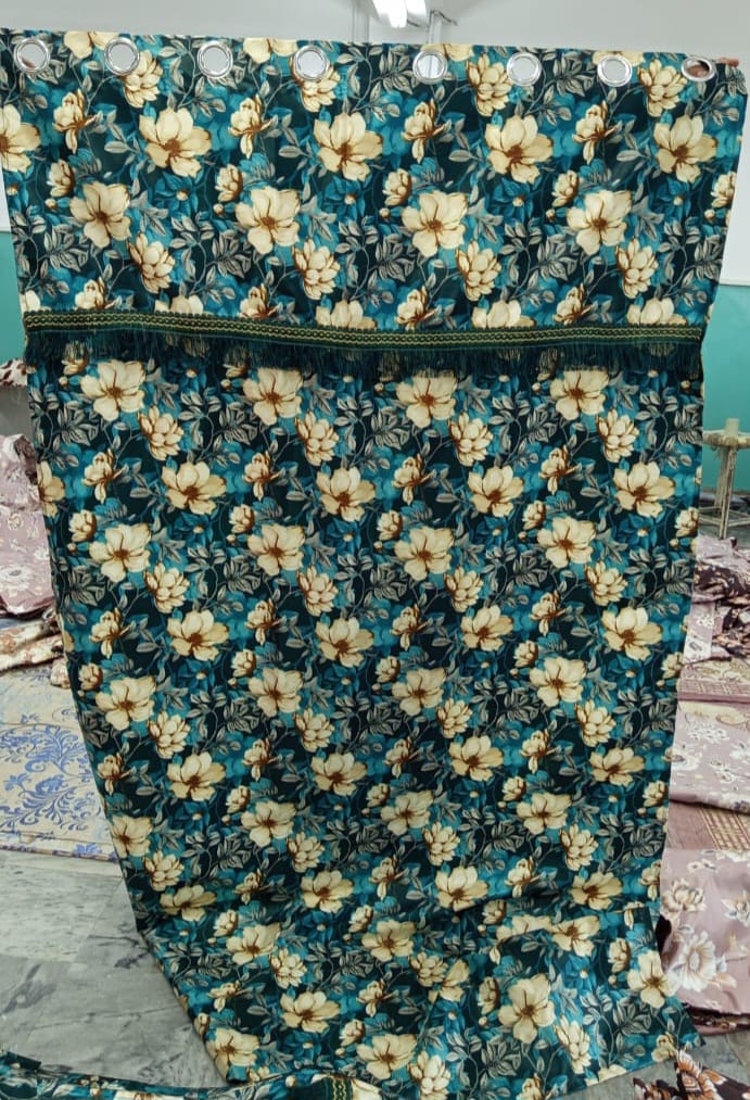 Imported Silk Curtains Blackout ( 2 Curtain Set )