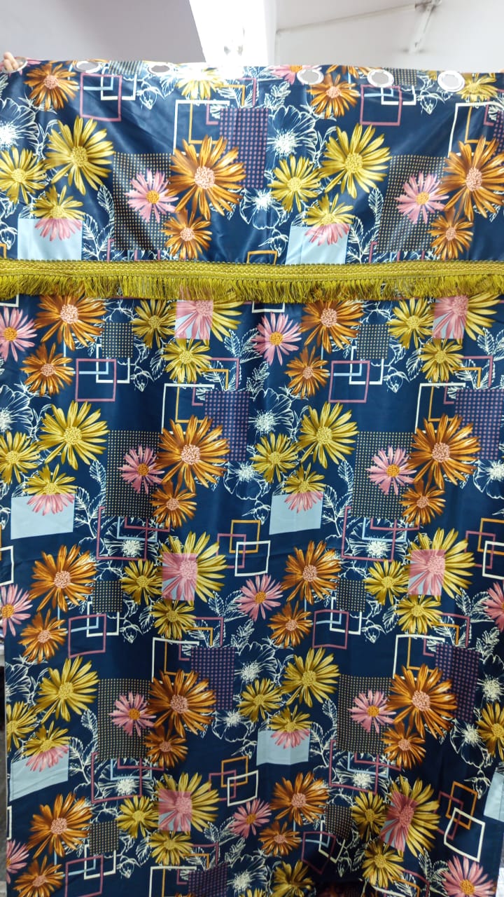 Imported Silk Curtains Blackout ( 2 Curtain Set )