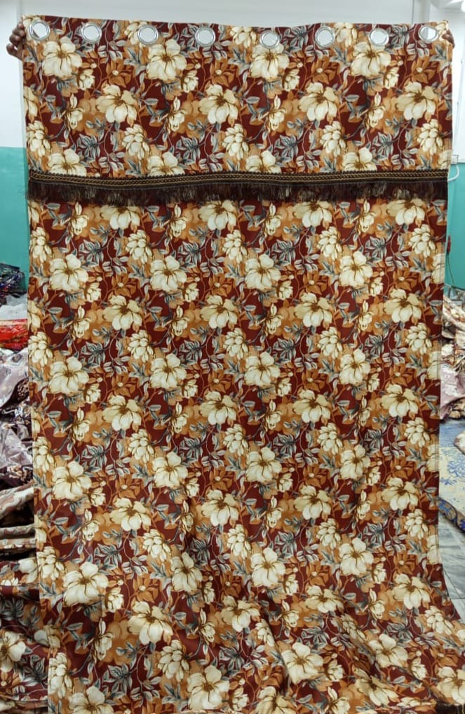 Imported Silk Curtains Blackout ( 2 Curtain Set )