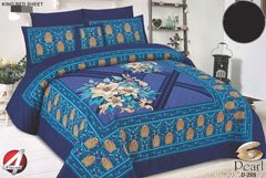 4Pcs Cotton Printed Bedsheet Set-Design-289