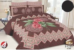 4Pcs Cotton Printed Bedsheet Set-Design-291