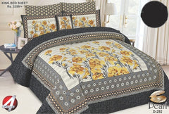 4Pcs Cotton Printed Bedsheet Set-Design-292