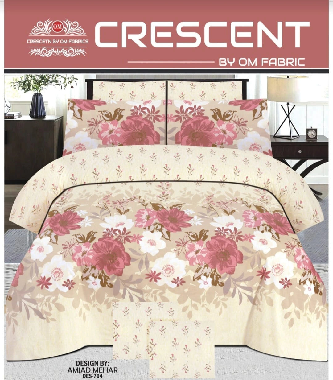 Pure Cotton Bed Sheet | Double Bed | King Size | Box Pack | Design-704