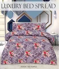 Quilted Bedspread Printed 3-Piece-PURPLE
