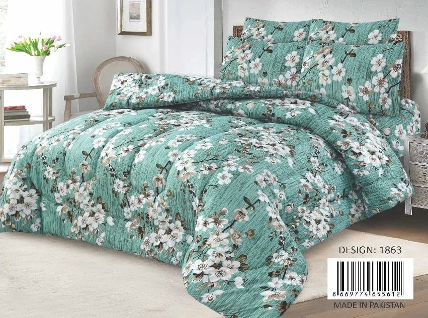 6 PCs Winter Comforter Set (Heavy Filling)