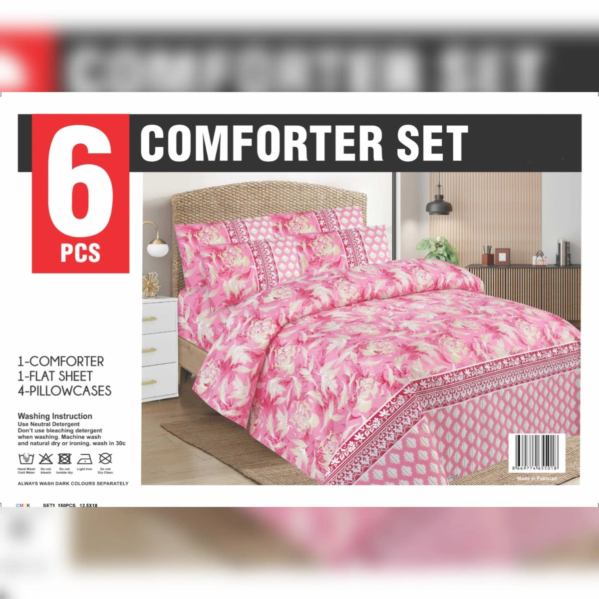 6 PCs Winter Comforter Set (Heavy Filling)