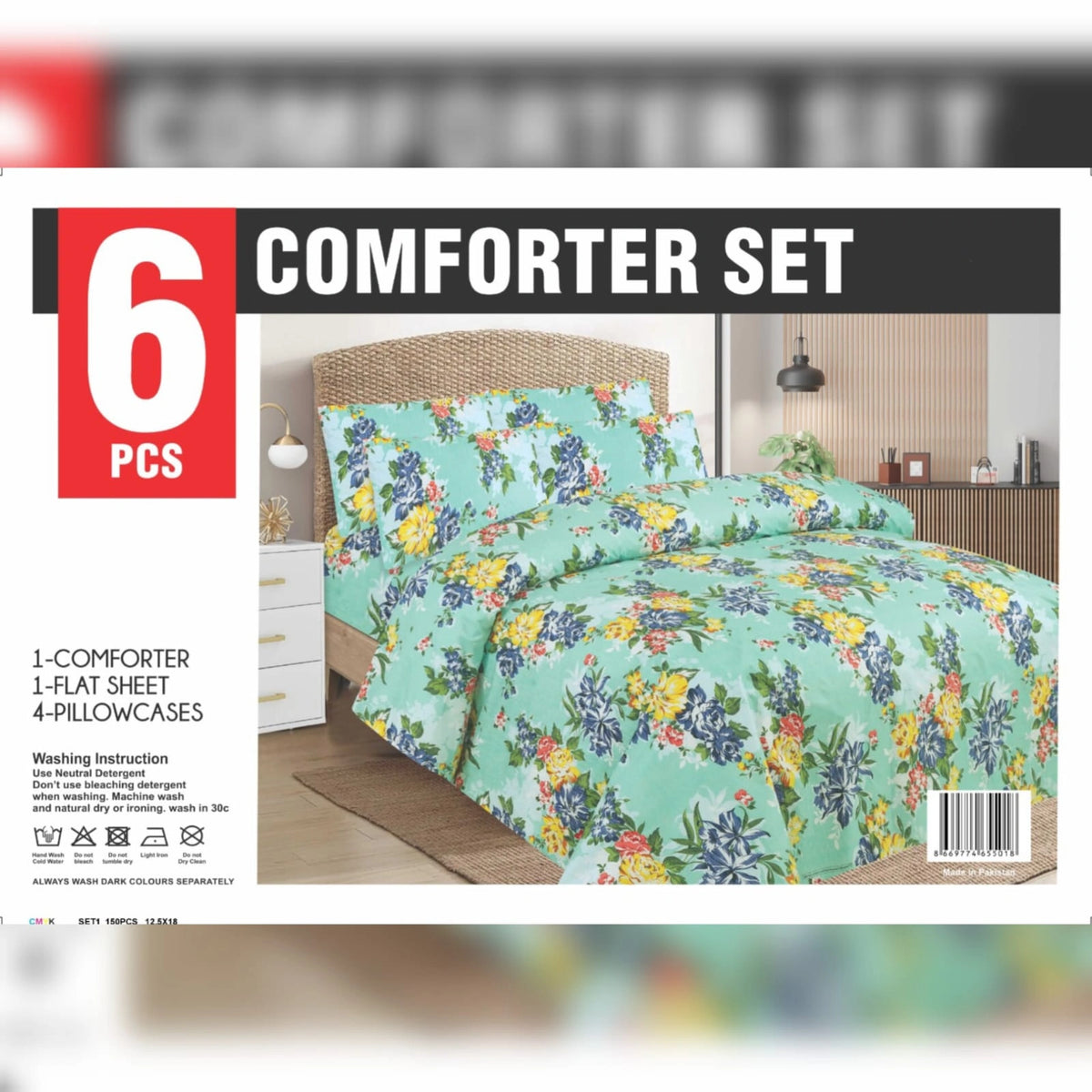 6 PCs Winter Comforter Set (Heavy Filling)