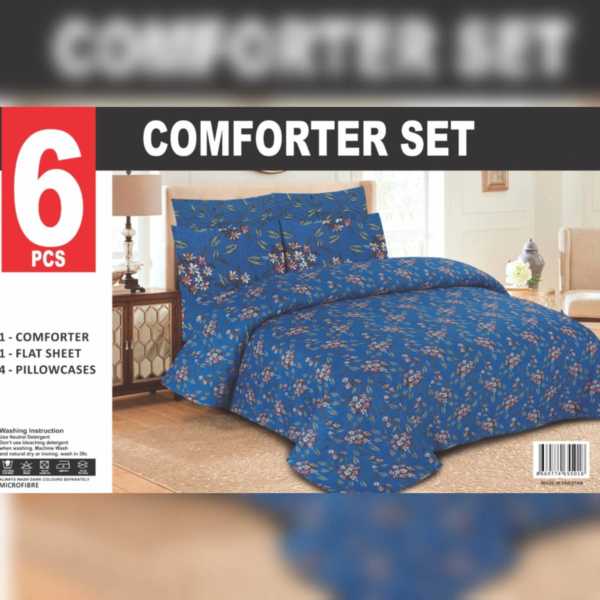 6 PCs Winter Comforter Set (Heavy Filling)