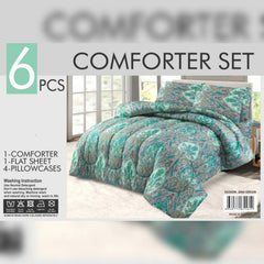 6 PIECE WINTER COMFORTER SET-Soft Thick Comforter