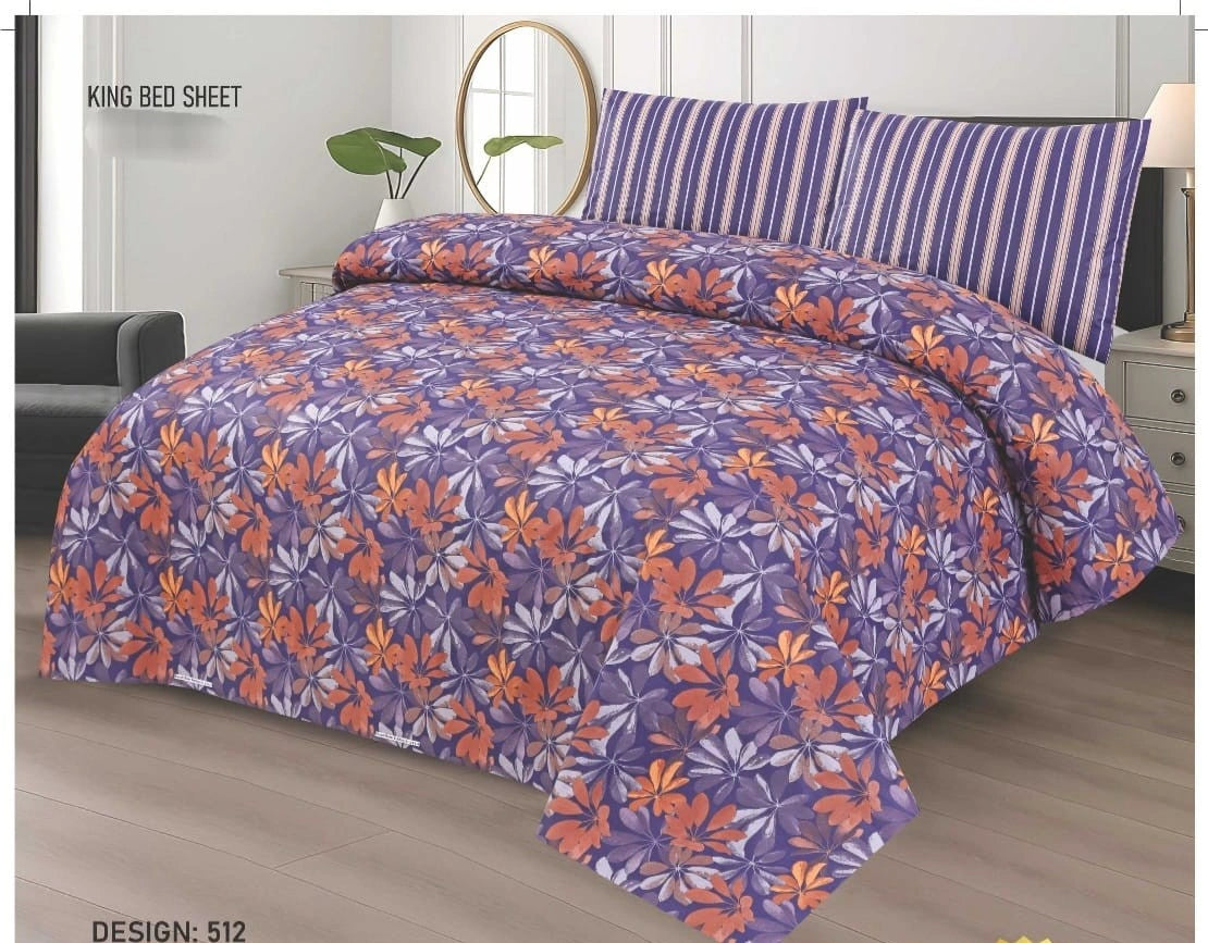 3 pcs King Size Bed Sheet Set Dynesty Export Quality-DEQ-512