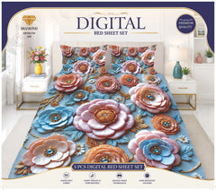 3 PCS DIGITAL BED SHEET SET