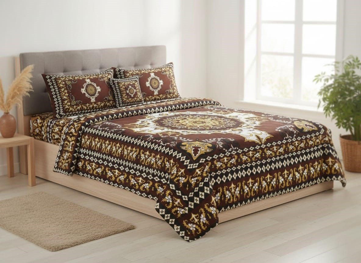 4Pcs Cotton Printed Bedsheet Set-Cozy Riot
