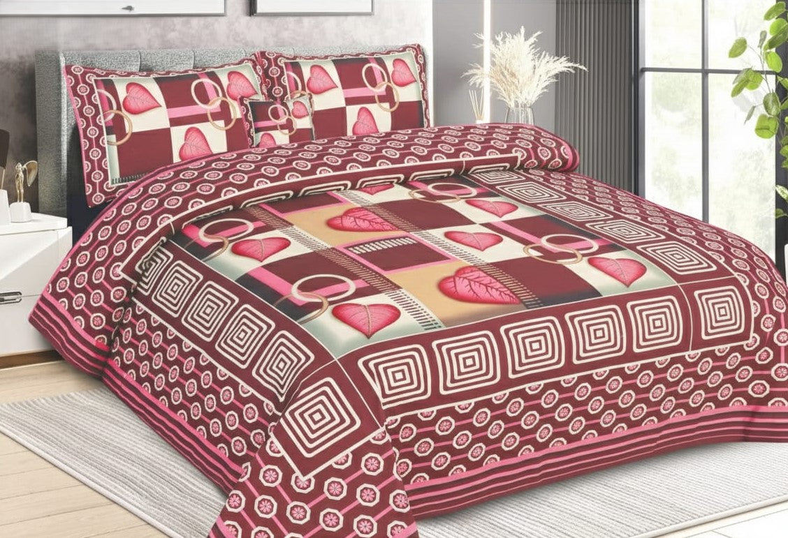 4Pcs Cotton Printed Bedsheet Set-Trippy