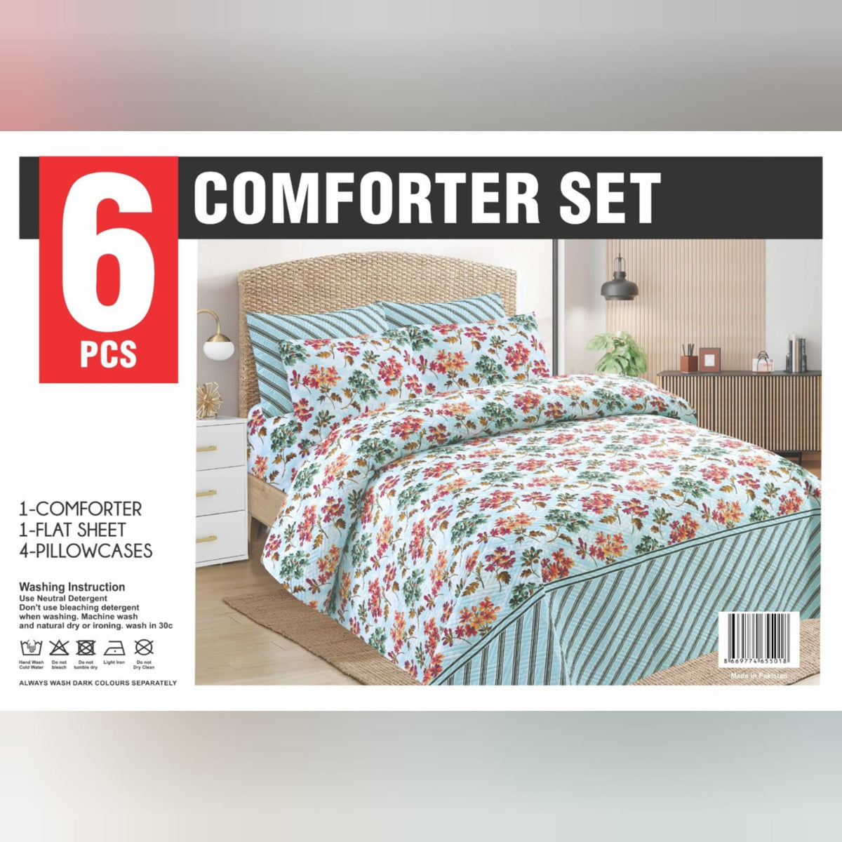 6 PCs Winter Comforter Set (Heavy Filling)