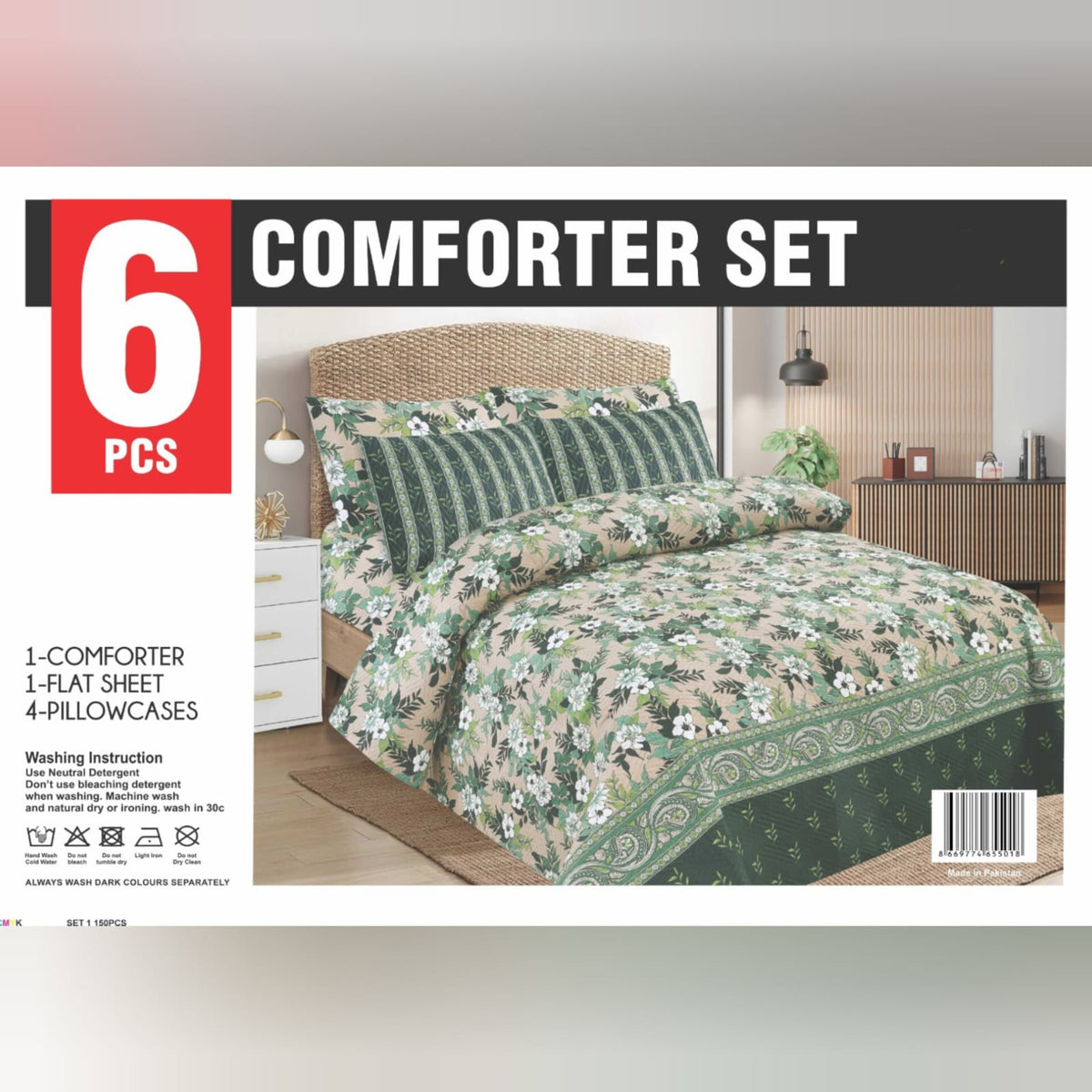 6 PCs Winter Comforter Set (Heavy Filling)