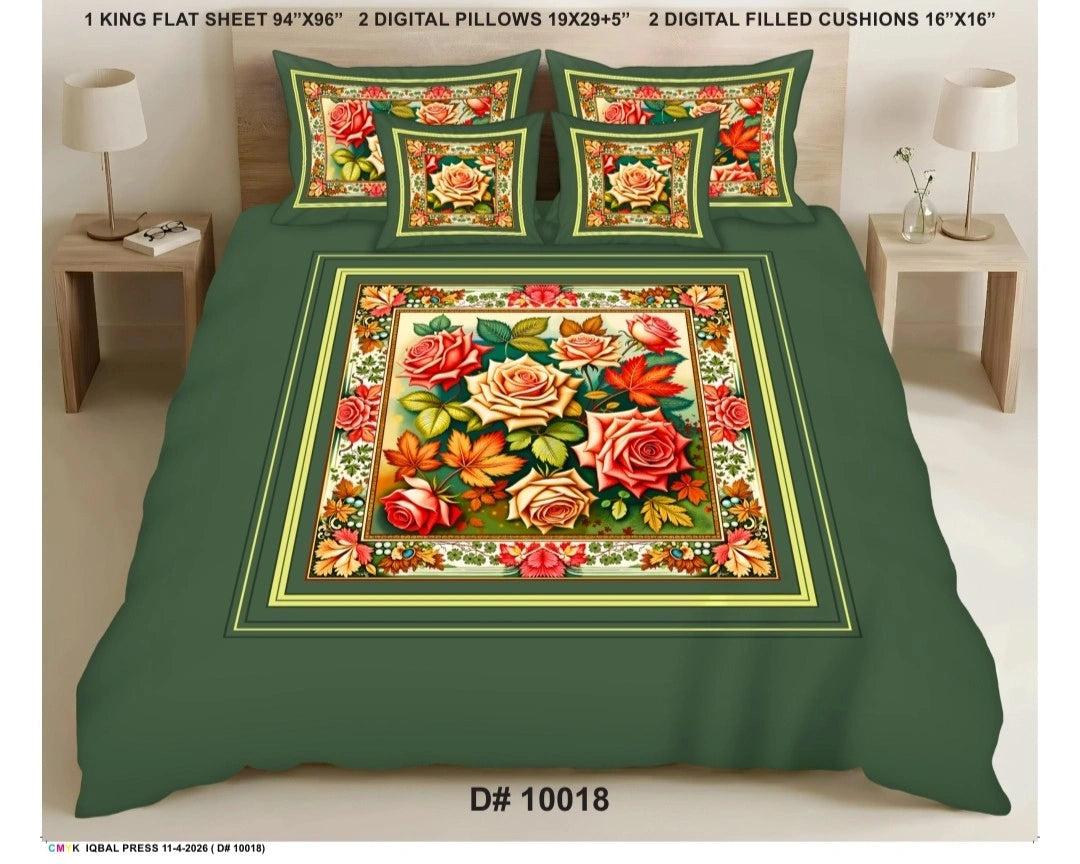 5 PCS DIGITAL BED SHEET SET